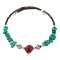 Certified Authentic Navajo Natural Turquoise Heishi Coral Native American Adjustable Wrap Bracelet 13151-46