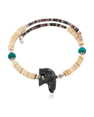 Certified Authentic Navajo Natural Turquoise Heishi Jasper Native American Adjustable Wrap Bracelet 13135-2