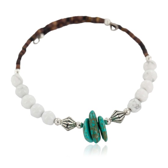 Certified Authentic Navajo Natural Turquoise Heishi Native American Adjustable Wrap Bracelet 13151-63