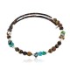 Certified Authentic Navajo Natural Turquoise Heishi Tigers Eye Native American Adjustable Wrap Bracelet 13139-2