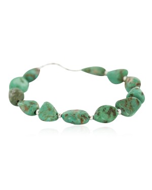 Certified Authentic Navajo Natural Turquoise Native American Bracelet 13173-1