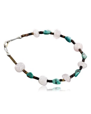 Certified Authentic Navajo Navajo Natural Turquoise and QUARTZ Native American Bracelet 371062904438