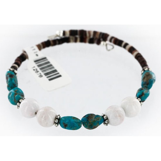 Certified Authentic Navajo Navajo Turquoise and AGATE Native American WRAP Bracelet 390826697656