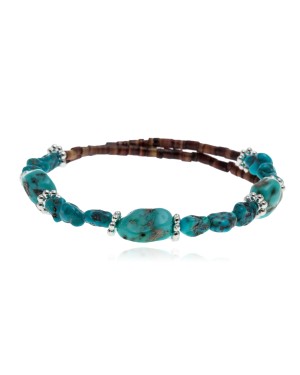 Certified Authentic Navajo Navajo Turquoise Native American Adjustable Wrap Bracelet 12633