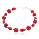 Certified Authentic Navajo Nickel Coral Native American Bracelet 13064-1