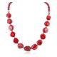 Certified Authentic Navajo Nickel Coral Native American Necklace 25291-10
