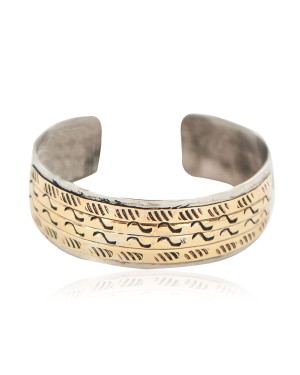 Certified Authentic Navajo Nickel Handmade Native American Brass Bracelet 13113