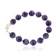 Certified Authentic Navajo Nickel Natural Amethyst Native American Bracelet  13025-2