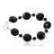 Certified Authentic Navajo Nickel Natural Black Onyx Native American Bracelet  13025-4
