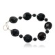 Certified Authentic Navajo Nickel Natural Black Onyx Native American Bracelet  13025-4