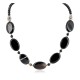 Certified Authentic Navajo Nickel Natural Black Onyx Native American Necklace 25321-2