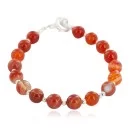 Navajo Nickel Natural Carnelian Bracelet 13039-6