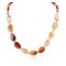 Certified Authentic Navajo Nickel Natural Carnelian Native American Necklace 25303-1