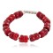 Certified Authentic Navajo Nickel Natural Coral Native American Bracelet 13043-4