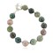 Certified Authentic Navajo Nickel Natural Green Jasper Native American Bracelet 13048-9