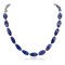 Certified Authentic Navajo Nickel Natural Lapis Lazuli Native American Necklace 17014