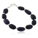 Navajo Nickel Natural Purple Goldstone Native American Bracelet 12920-6