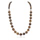 Certified Authentic Navajo Nickel Natural Tigers Eye Native American Necklace 25332