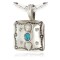 Certified Authentic Navajo Nickel Natural Turquoise Native American Pendant 12911-1
