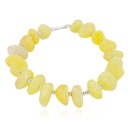 Certified Authentic Navajo Nickel Natural Yellow Agate Native American Bracelet 12932-2