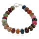 Certified Authentic Navajo Nickel Quartz Multicolor Stones Native American Bracelet 13035-1