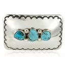 Navajo Nickel Turquoise Native American Buckle 1193