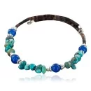Navajo Turquoise and BLUE QUARTZ Native American WRAP Bracelet 12735-1