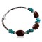 Certified Authentic Navajo Turquoise and Carnelian Native American WRAP Bracelet 12745