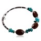 Certified Authentic Navajo Turquoise and Carnelian Native American WRAP Bracelet 12745