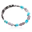 Navajo Turquoise and QUARTZ Native American WRAP Bracelet 12720
