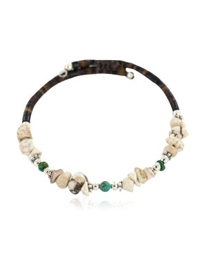Certified Authentic Navajo White Howlite Heishi Native American Adjustable Wrap Bracelet 13131-2