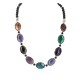 Certified Authentic Nickel Navajo Natural Black Onyx Agate Native American Necklace 18265-6