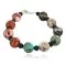 Nickel Navajo Natural Black Onyx Multicolor Stones Native American Bracelet 13035-6
