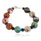 Certified Authentic Nickel Navajo Natural Black Onyx Multicolor Stones Native American Bracelet 13035-6