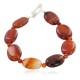 Certified Authentic Nickel Navajo Natural Carnelian Native American Bracelet 13039-10
