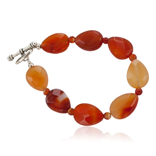 Certified Authentic Nickel Navajo Natural Carnelian Native American Bracelet 13047-5 Certified Authentic Nickel Navajo Natural Carnelian Native American Bracelet 13047-5