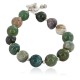 Certified Authentic Nickel Navajo Natural Green Jasper Native American Bracelet 13035-4