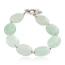 Nickel Navajo Natural Green Quartz Native American Bracelet 13039-3