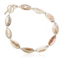Certified Authentic Nickel Navajo Natural Mother of Pearl Native American Bracelet 13040-7