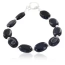 Nickel Navajo Natural Purple Goldstone Native American Bracelet 13039-8