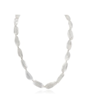 Certified Authentic Nickel Navajo Natural Quartz Native American Necklace 18265-7
