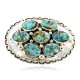 Certified Authentic Nuggets Navajo .925 Sterling Silver Natural Turquoise Native American Buckle 10527-2