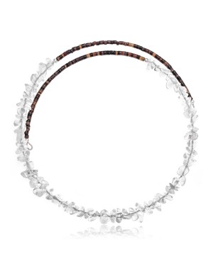 Clear Quartz Certified Authentic Navajo Native American Adjustable Choker Wrap Necklace 25569