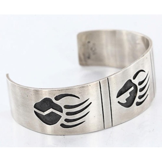 Certified Authentic Navajo Bear Paw .925 Sterling Silver Sterling Silver Native American Bracelet 371004246677
