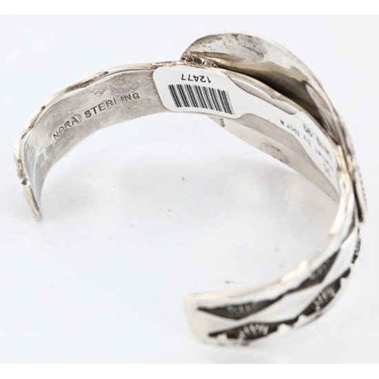 Certified Authentic Navajo Carved .925 Sterling Silver Sterling Silver Signed and Nora Native American Bracelet 390767803563