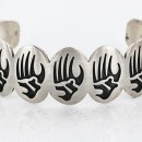 Collectable Handmade Hopi .925 Sterling Silver Bear Paw Signed Native American Cuff Bracelet 390822263088