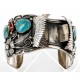 Collectable Handmade Certified Authentic Navajo .925 Sterling Silver Coral Turquoise Signed Native American Watch Cuff Bracelet 390822858662