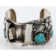 Collectable Handmade Certified Authentic Navajo .925 Sterling Silver Coral Turquoise Signed Native American Watch Cuff Bracelet 390822858662