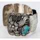 Collectable Handmade Certified Authentic Navajo .925 Sterling Silver Coral Turquoise Signed Native American Watch Cuff Bracelet 390822858662