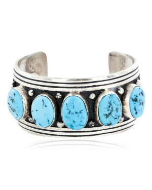 Collectable Handmade Certified Authentic Navajo .925 Sterling Silver Turquoise Native American Bracelet 12353-1